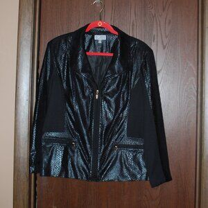 Faux Leather/Faux Suede Black Snakeskin Blazer - 14
